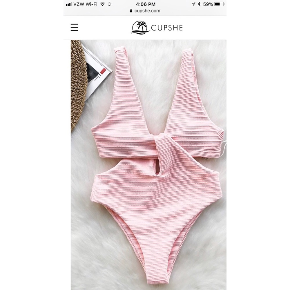 Light pink one piece swim suit!